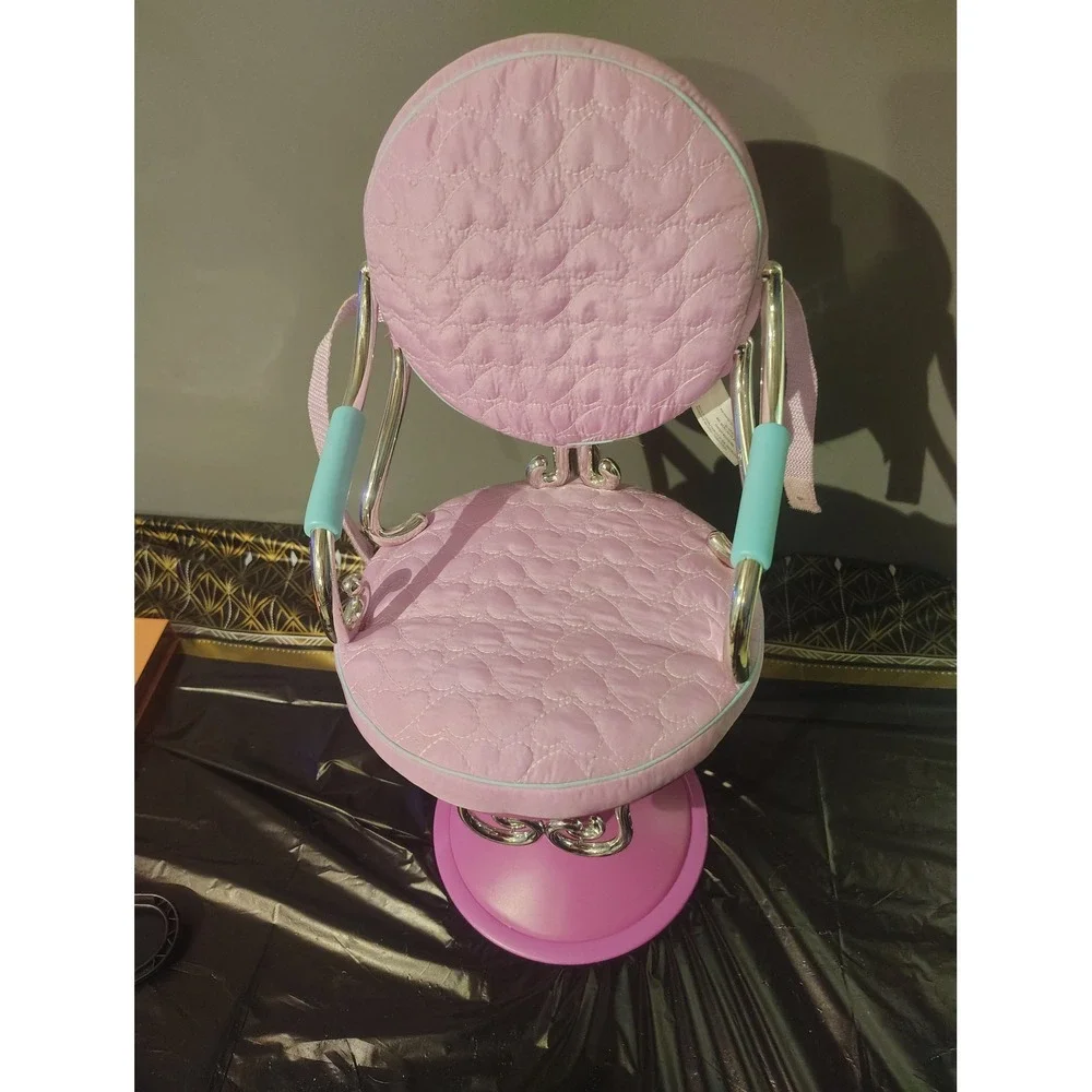 Our Generation Pink Quilted Heart Salon Chair for 18 Inch Dolls Accessory